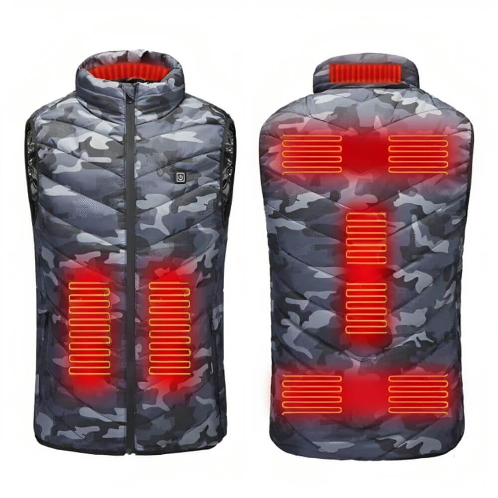 Updated Version 9 Heat Zones LED Heated Hunting Vest Men & Women (With Battery Pack)