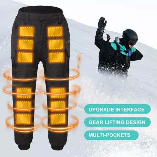 Men Women Electric USB Heated Pants Winter Warmer Trousers Multi-pocket Overalls