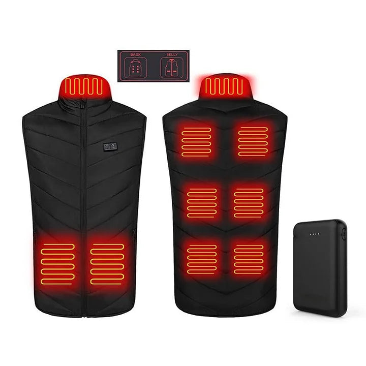 2025 Updated Version Two-touch 15Heat Zones LED Controller Heated Vest For Men & Women (With Battery Pack)